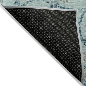 HomeRoots 9' Durable Floral Area Rug in Teal, Blue, Gray & Aqua for Indoor/Outdoor Elegance & Easy Care 9' X 12' 585674