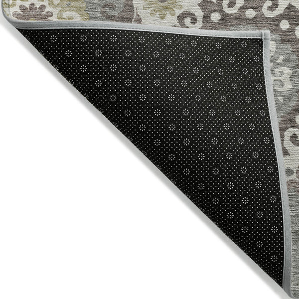 Homeroots 3' Beige Taupe And Brown Floral Medallion Rug - Washable Indoor Outdoor Area For Versatile Spaces 5' X 8' Polyester 585683