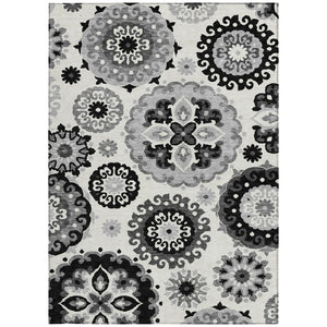 Homeroots 3' Beige Taupe And Brown Floral Medallion Rug - Washable Indoor Outdoor Area For Versatile Spaces 10' X 14' Polyester 585693