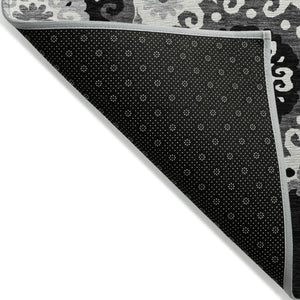 Homeroots 3' Beige Taupe And Brown Floral Medallion Rug - Washable Indoor Outdoor Area For Versatile Spaces 10' X 14' Polyester 585693