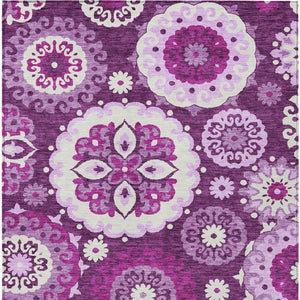 Homeroots 3' Beige Taupe And Brown Floral Medallion Rug - Washable Indoor Outdoor Area For Versatile Spaces 3' X 5' Polyester 585706