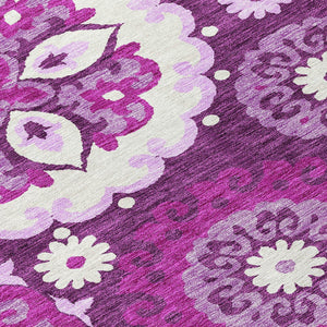 Homeroots 3' Beige Taupe And Brown Floral Medallion Rug - Washable Indoor Outdoor Area For Versatile Spaces 8' Round Polyester 585708