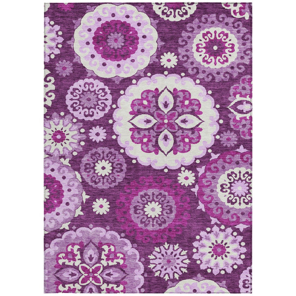 Homeroots 3' Beige Taupe And Brown Floral Medallion Rug - Washable Indoor Outdoor Area For Versatile Spaces 10' X 14' Polyester 585711