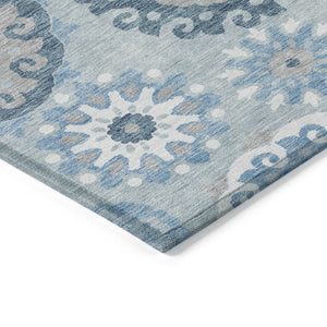 Homeroots 3' Beige Taupe And Brown Floral Medallion Rug - Washable Indoor Outdoor Area For Versatile Spaces 3' X 5' Polyester 585724