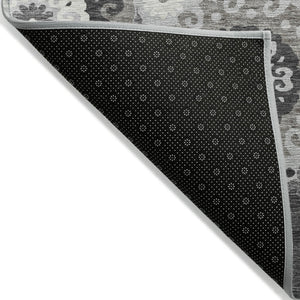 Homeroots 3' Beige Taupe And Brown Floral Medallion Rug - Washable Indoor Outdoor Area For Versatile Spaces 5' X 8' Polyester 585731