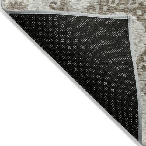 Homeroots 3' Beige Taupe And Brown Floral Medallion Rug - Washable Indoor Outdoor Area For Versatile Spaces 3' X 5' Polyester 585742