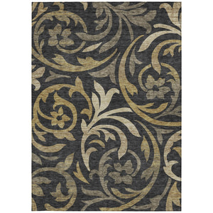 Homeroots 3' Beige Taupe And Copper Floral Area Rug - Durable, Washable Design For Indoor And Outdoor Spaces 3' X 5' Polyester 585760