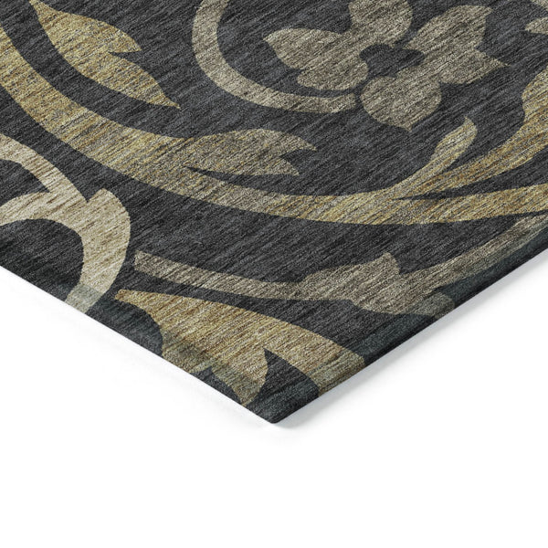 Homeroots 3' Beige Taupe And Copper Floral Area Rug - Durable, Washable Design For Indoor And Outdoor Spaces 5' X 8' Polyester 585761
