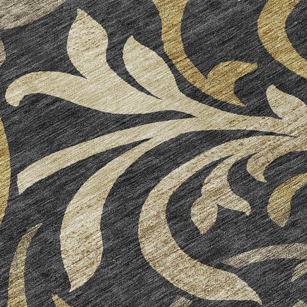 Homeroots 3' Beige Taupe And Copper Floral Area Rug - Durable, Washable Design For Indoor And Outdoor Spaces 8' Round Polyester 585762