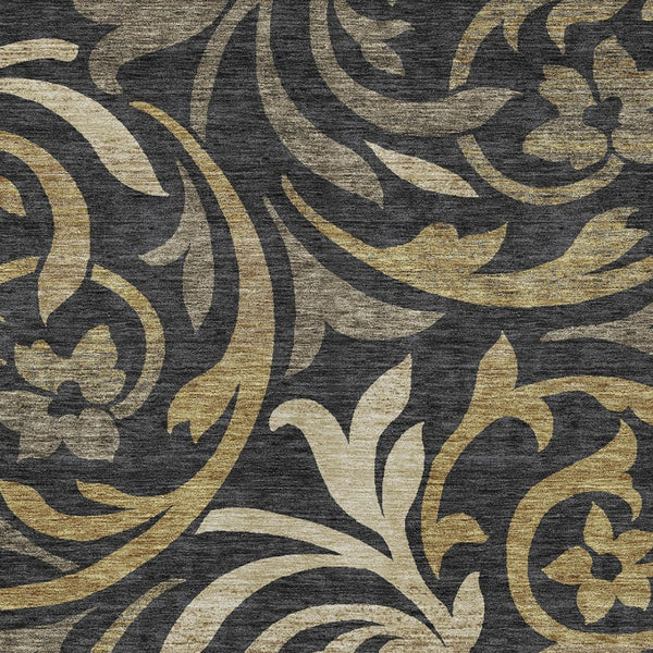 Homeroots 3' Beige Taupe And Copper Floral Area Rug - Durable, Washable Design For Indoor And Outdoor Spaces 8' X 10' Polyester 585763