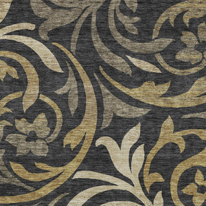 Homeroots 3' Beige Taupe And Copper Floral Area Rug - Durable, Washable Design For Indoor And Outdoor Spaces 10' X 14' Polyester 585765
