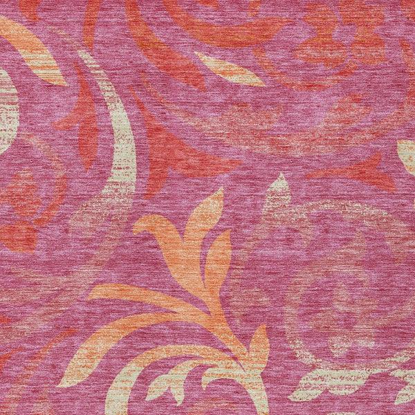 Homeroots 3' Beige Taupe And Copper Floral Area Rug - Durable, Washable Design For Indoor And Outdoor Spaces 3' X 5' Polyester 585766