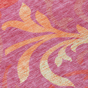 Homeroots 3' Beige Taupe And Copper Floral Area Rug - Durable, Washable Design For Indoor And Outdoor Spaces 3' X 5' Polyester 585766