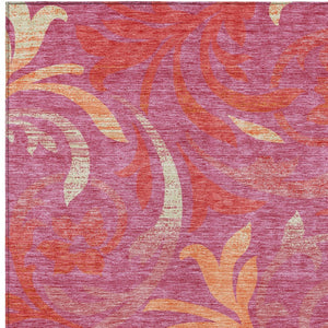 Homeroots 3' Beige Taupe And Copper Floral Area Rug - Durable, Washable Design For Indoor And Outdoor Spaces 5' X 8' Polyester 585767