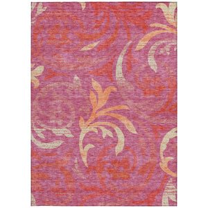 Homeroots 3' Beige Taupe And Copper Floral Area Rug - Durable, Washable Design For Indoor And Outdoor Spaces 8' X 10' Polyester 585769