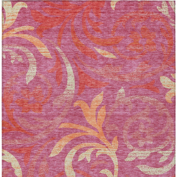 Homeroots 3' Beige Taupe And Copper Floral Area Rug - Durable, Washable Design For Indoor And Outdoor Spaces 8' X 10' Polyester 585769