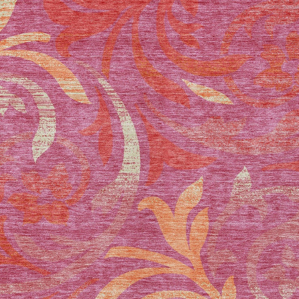 Homeroots 3' Beige Taupe And Copper Floral Area Rug - Durable, Washable Design For Indoor And Outdoor Spaces 9' X 12' Polyester 585770