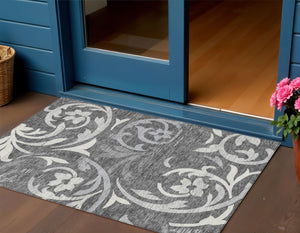 Homeroots 3' Beige Taupe And Copper Floral Area Rug - Durable, Washable Design For Indoor And Outdoor Spaces 3' X 5' Polyester 585772