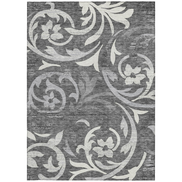 Homeroots 3' Beige Taupe And Copper Floral Area Rug - Durable, Washable Design For Indoor And Outdoor Spaces 8' X 10' Polyester 585775