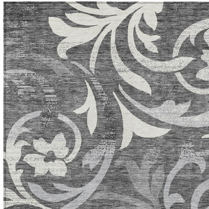 Homeroots 3' Beige Taupe And Copper Floral Area Rug - Durable, Washable Design For Indoor And Outdoor Spaces 10' X 14' Polyester 585777