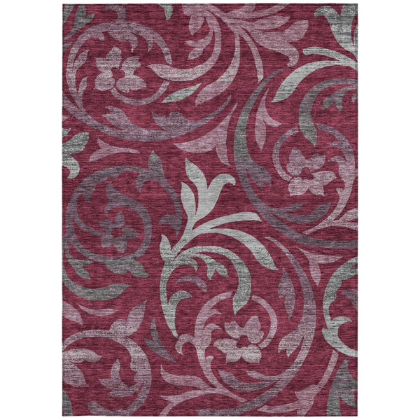 Homeroots 3' Beige Taupe And Copper Floral Area Rug - Durable, Washable Design For Indoor And Outdoor Spaces 5' X 8' Polyester 585779