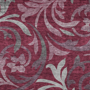 Homeroots 3' Beige Taupe And Copper Floral Area Rug - Durable, Washable Design For Indoor And Outdoor Spaces 9' X 12' Polyester 585782