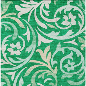 Homeroots 3' Beige Taupe And Copper Floral Area Rug - Durable, Washable Design For Indoor And Outdoor Spaces 5' X 8' Polyester 585785