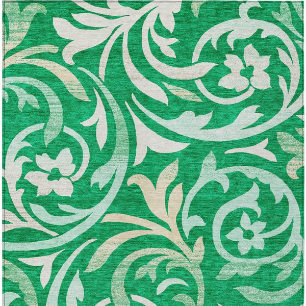 Homeroots 3' Beige Taupe And Copper Floral Area Rug - Durable, Washable Design For Indoor And Outdoor Spaces 5' X 8' Polyester 585785