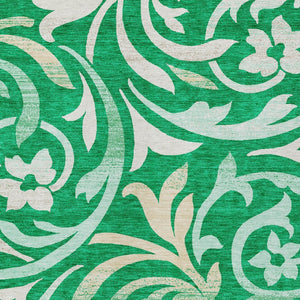 Homeroots 3' Beige Taupe And Copper Floral Area Rug - Durable, Washable Design For Indoor And Outdoor Spaces 5' X 8' Polyester 585785