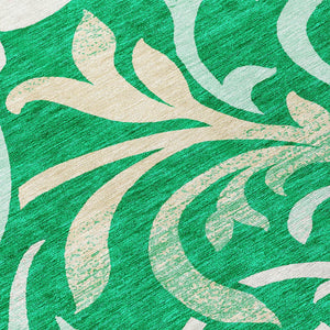 Homeroots 3' Beige Taupe And Copper Floral Area Rug - Durable, Washable Design For Indoor And Outdoor Spaces 8' Round Polyester 585786