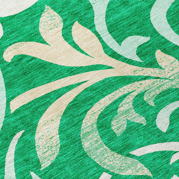 Homeroots 3' Beige Taupe And Copper Floral Area Rug - Durable, Washable Design For Indoor And Outdoor Spaces 8' Round Polyester 585786