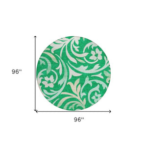 Homeroots 3' Beige Taupe And Copper Floral Area Rug - Durable, Washable Design For Indoor And Outdoor Spaces 8' Round Polyester 585786