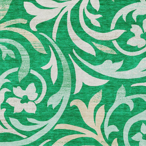 Homeroots 3' Beige Taupe And Copper Floral Area Rug - Durable, Washable Design For Indoor And Outdoor Spaces 8' X 10' Polyester 585787