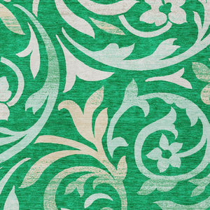 Homeroots 3' Beige Taupe And Copper Floral Area Rug - Durable, Washable Design For Indoor And Outdoor Spaces 9' X 12' Polyester 585788