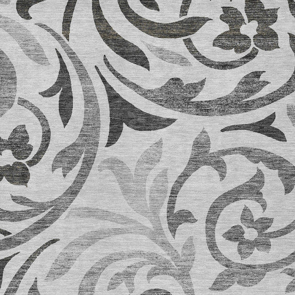 Homeroots 3' Beige Taupe And Copper Floral Area Rug - Durable, Washable Design For Indoor And Outdoor Spaces 3' X 5' Polyester 585796