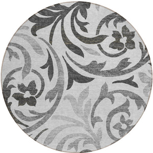 Homeroots 3' Beige Taupe And Copper Floral Area Rug - Durable, Washable Design For Indoor And Outdoor Spaces 8' Round Polyester 585798