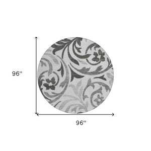 Homeroots 3' Beige Taupe And Copper Floral Area Rug - Durable, Washable Design For Indoor And Outdoor Spaces 8' Round Polyester 585798