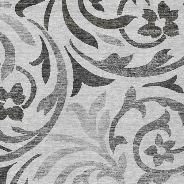 Homeroots 3' Beige Taupe And Copper Floral Area Rug - Durable, Washable Design For Indoor And Outdoor Spaces 8' X 10' Polyester 585799