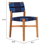 Serene Dining Chair Blue 704033 Zuo Modern