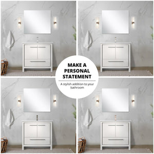 English Elm White Bath Vanity With Cultured Marble Top & Chrome Faucet - Elegant Storage Solution For Your Bathroom B2731P259379-GIGA