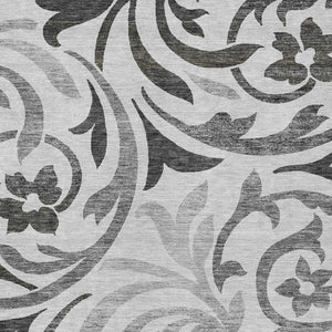 Homeroots 3' Beige Taupe And Copper Floral Area Rug - Durable, Washable Design For Indoor And Outdoor Spaces 9' X 12' Polyester 585800