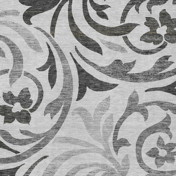 Homeroots 3' Beige Taupe And Copper Floral Area Rug - Durable, Washable Design For Indoor And Outdoor Spaces 9' X 12' Polyester 585800