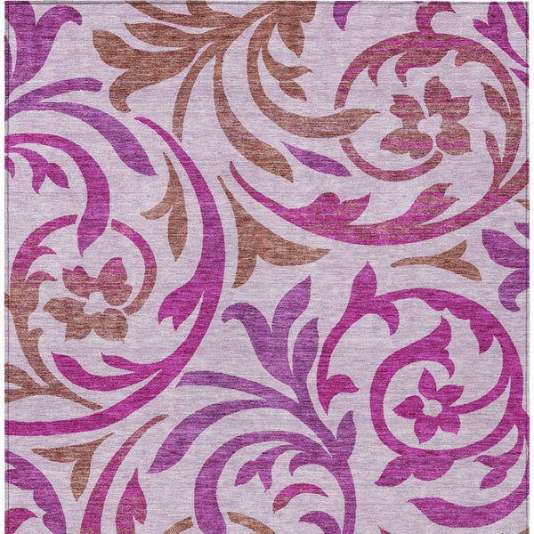 Homeroots 3' Beige Taupe And Copper Floral Area Rug - Durable, Washable Design For Indoor And Outdoor Spaces 3' X 5' Polyester 585808