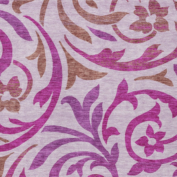 Homeroots 3' Beige Taupe And Copper Floral Area Rug - Durable, Washable Design For Indoor And Outdoor Spaces 9' X 12' Polyester 585812