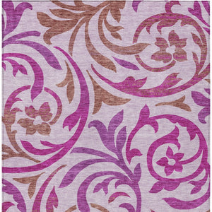 Homeroots 3' Beige Taupe And Copper Floral Area Rug - Durable, Washable Design For Indoor And Outdoor Spaces 10' X 14' Polyester 585813