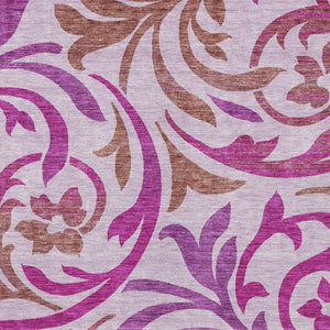 Homeroots 3' Beige Taupe And Copper Floral Area Rug - Durable, Washable Design For Indoor And Outdoor Spaces 10' X 14' Polyester 585813