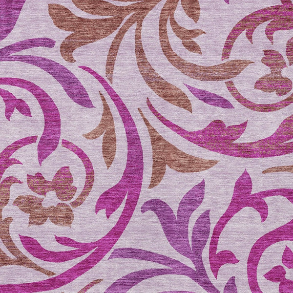 Homeroots 3' Beige Taupe And Copper Floral Area Rug - Durable, Washable Design For Indoor And Outdoor Spaces 10' X 14' Polyester 585813