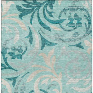 Homeroots 3' Beige Taupe And Copper Floral Area Rug - Durable, Washable Design For Indoor And Outdoor Spaces 3' X 5' Polyester 585814