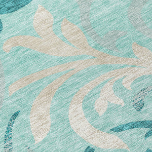 Homeroots 3' Beige Taupe And Copper Floral Area Rug - Durable, Washable Design For Indoor And Outdoor Spaces 3' X 5' Polyester 585814