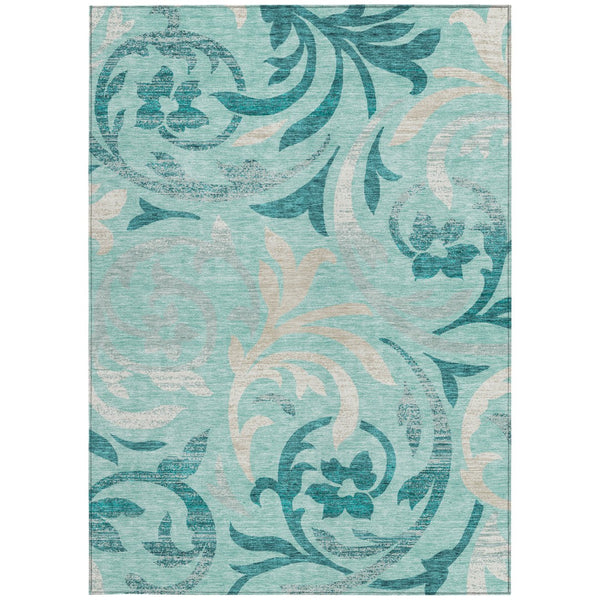 Homeroots 3' Beige Taupe And Copper Floral Area Rug - Durable, Washable Design For Indoor And Outdoor Spaces 8' X 10' Polyester 585817